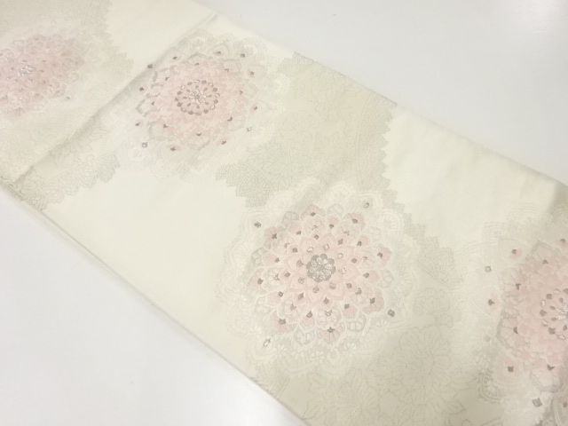 アンティーク　華文模様織出し袋帯（材料）